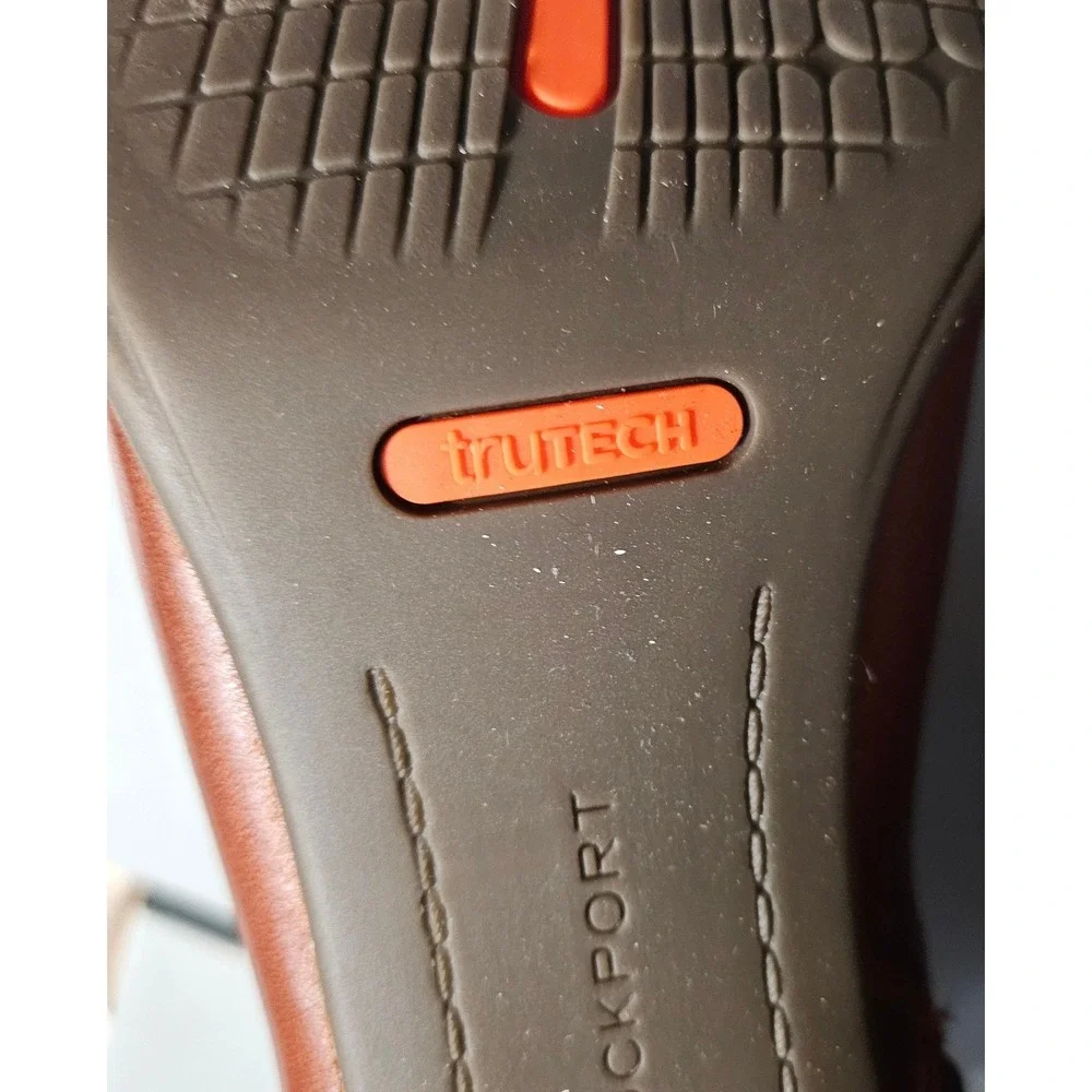 Rockport TN Lynix Ankle‎ Boots Havane Leather Block Heel Zip Womens 6M CG8352